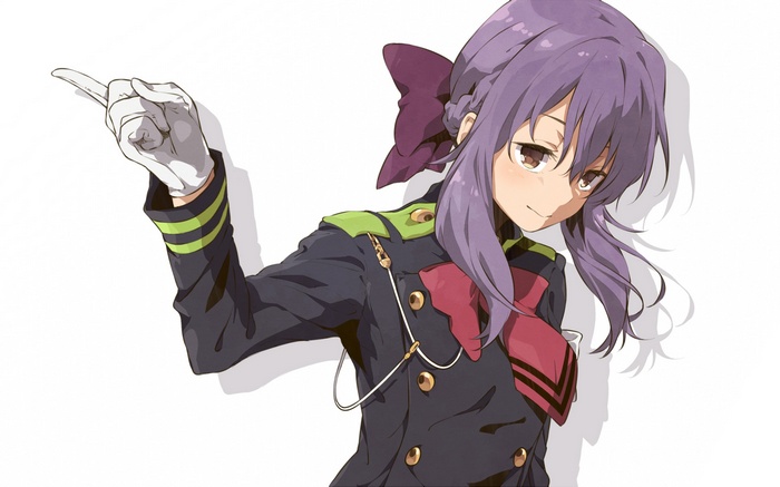 Hiiragi Shinoa from Owari No Seraph pointing