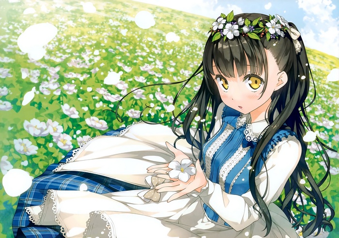 Nagisa from Afterschool of the 5th year with a flower crown