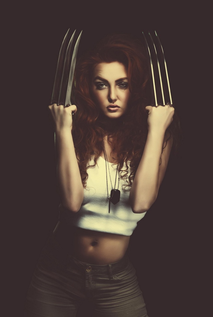 Woman with Wolverine claws