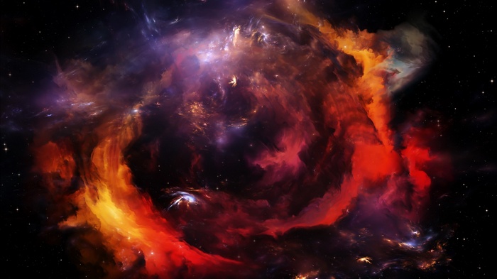 Colorful nebula and stars in deep space