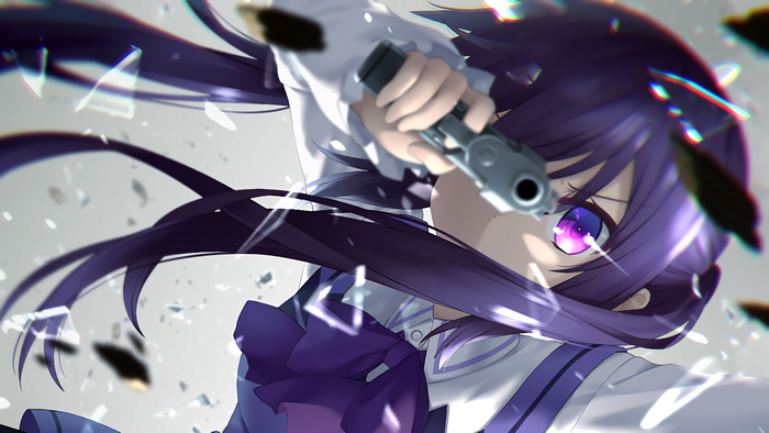 Tedeza Rize with a pistol