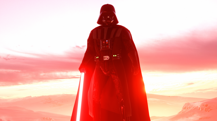 Darth Vader with Red Lightsaber on Snowy Planet
