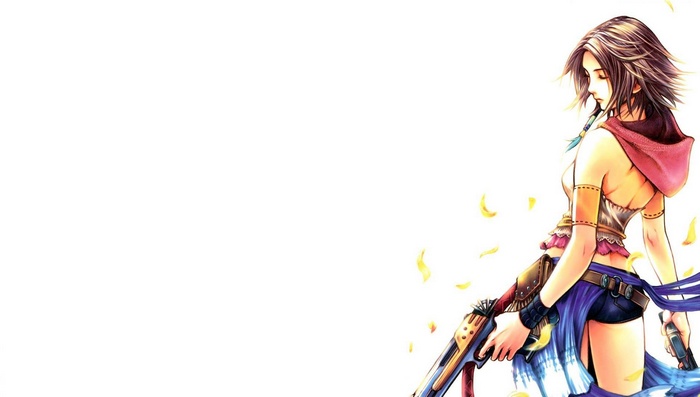 Yuna from Final Fantasy X holding guns