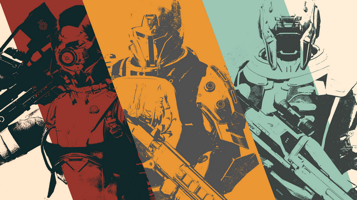 Destiny video game characters in stylized art