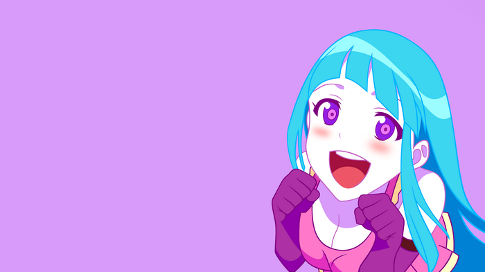 ME! ME! ME! anime girl with blue hair and violet eyes