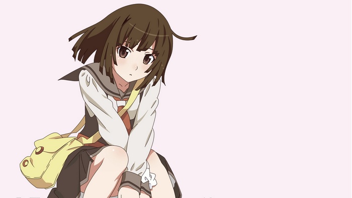 Sengoku Nadeko in a school uniform from Monogatari Series
