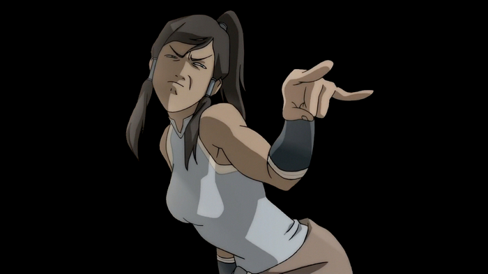 Korra making a funny face