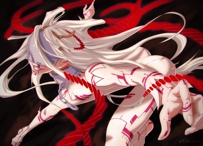 blood, Wretched Egg, Shiro (Deadman Wonderland), anime, Deadman Wonderland