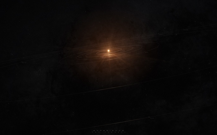 The Solar System with planets orbiting the sun