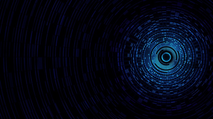 Abstract blue digital circular pattern