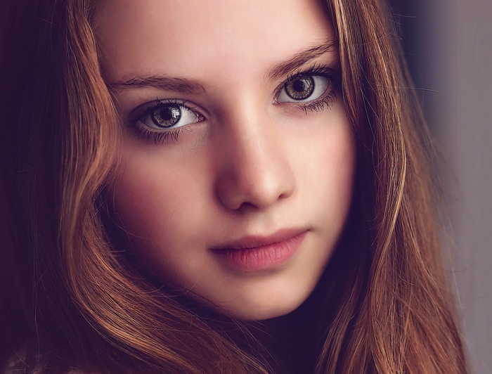 Close-up portrait of a young woman