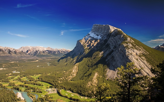 Banff National Park with Mountains and Golf Course