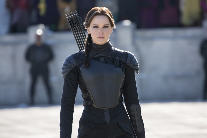 Jennifer Lawrence as Katniss Everdeen in The Hunger Games