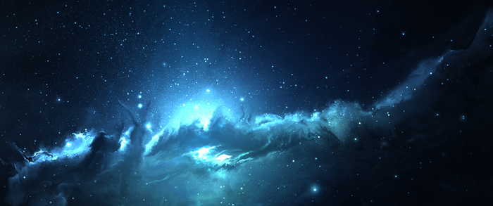 space, blue, ultrawide