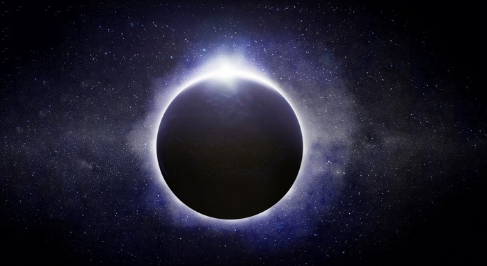 Solar eclipse in starry space