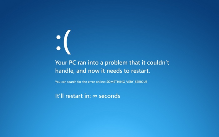Blue Screen of Death with Sad Face