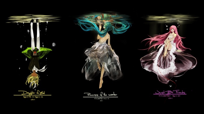 Megurine Luka, Hatsune Miku, Vocaloid, Kagamine Rin, anime girls