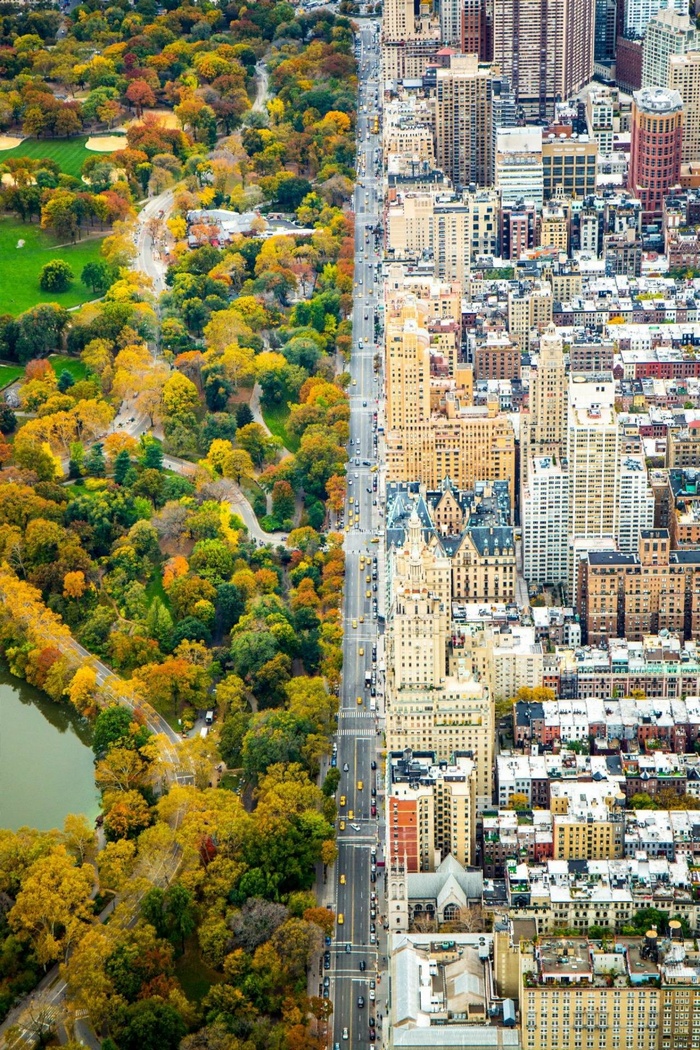 Central Park and New York City Skyline in Fall