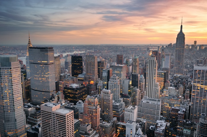 New York City Skyline at Dusk with Empire State Building