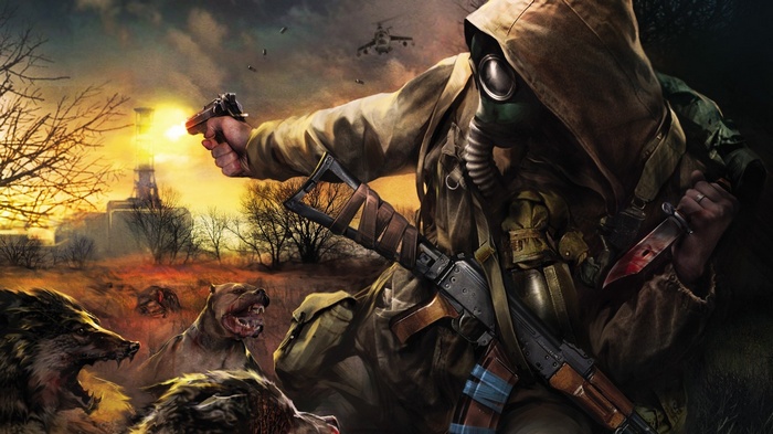 S.T.A.L.K.E.R. artwork of a soldier in a gas mask