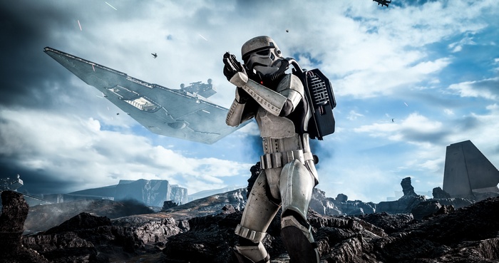 Star Wars Battlefront Stormtrooper and Star Destroyer