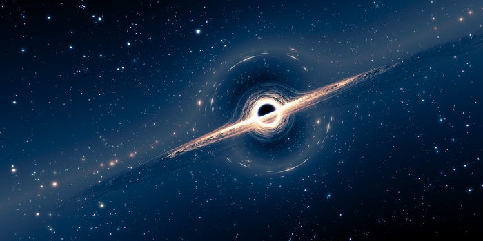 Black hole Gargantua with accretion disk and stars