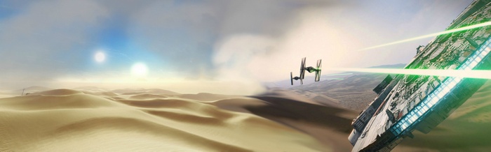 Star Wars: The Force Awakens TIE Fighter and Millennium Falcon battle