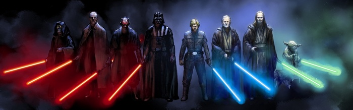 Star Wars Jedi and Sith with Lightsabers