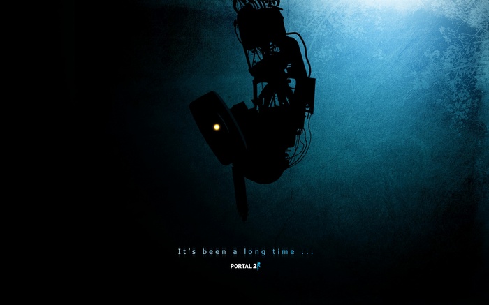 Portal 2 GLaDOS silhouette with text