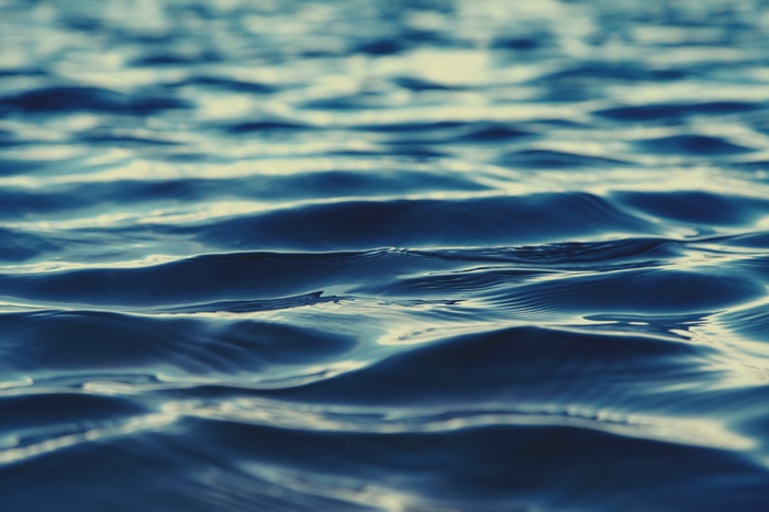 Close-up of rippling blue water surface