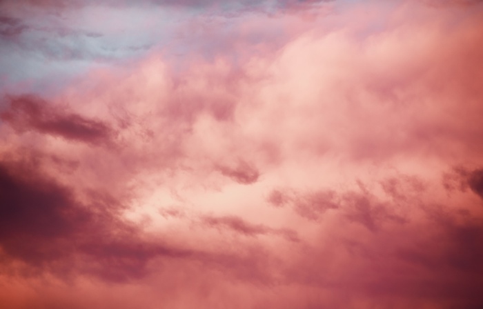 Pink and purple clouds at sunset