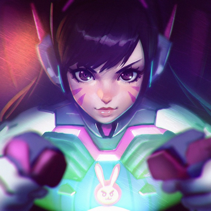 D.Va from Overwatch in a mech suit