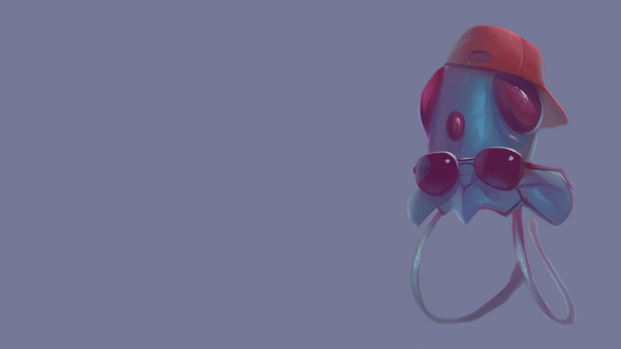 Tentacool wearing a red cap and sunglasses