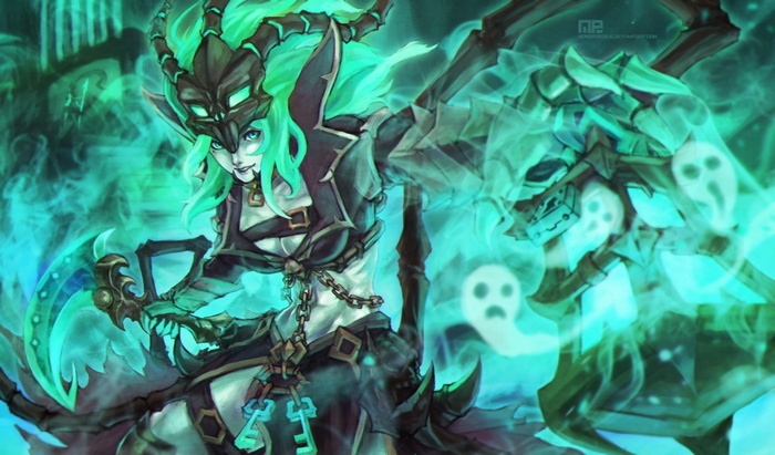Thresh from League of Legends with ghosts
