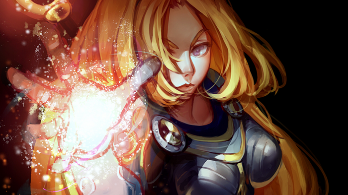 Lux from League of Legends casting a spell