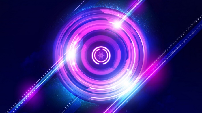Abstract glowing circular design with light streaks