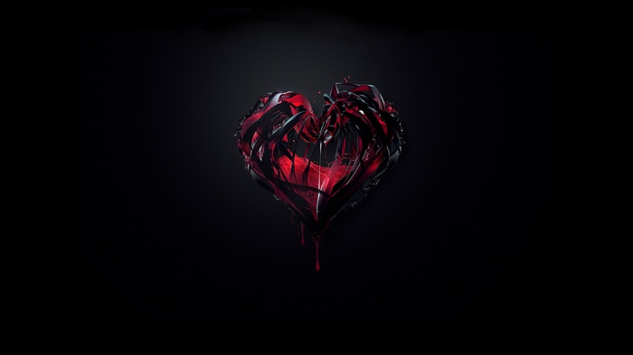 Red and black abstract heart by Justin Maller