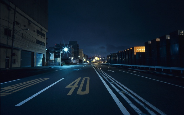 night, road, Japan, street, city