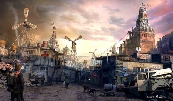 digital art, apocalyptic, futuristic, Moscow