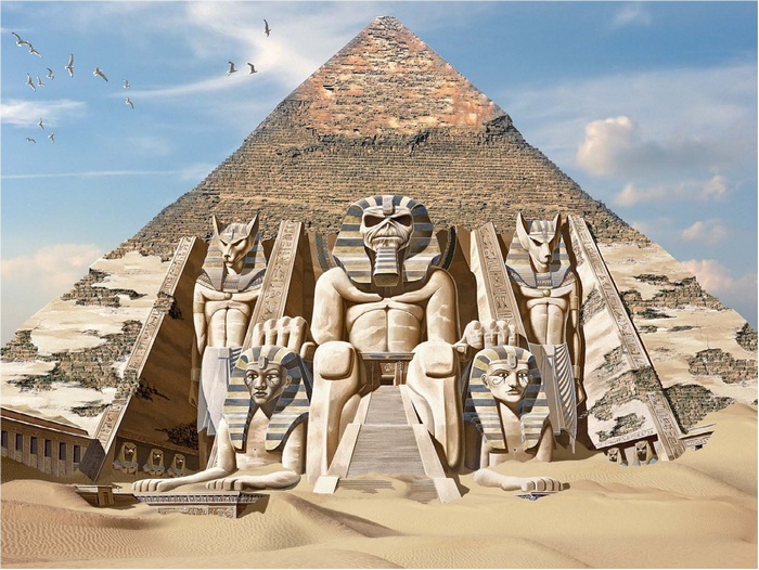 Iron Maiden Eddie in Egyptian Pyramids