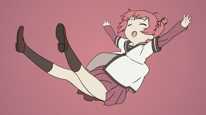 Akaza Akari from Yuru Yuri falling
