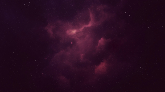 Purple nebula with stars in deep space