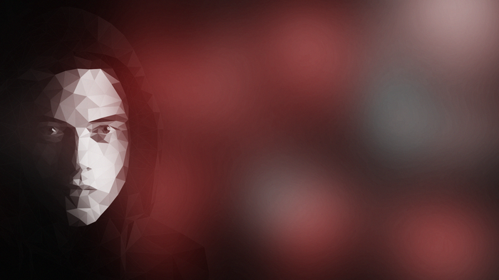 Low poly digital art of Mr. Robot