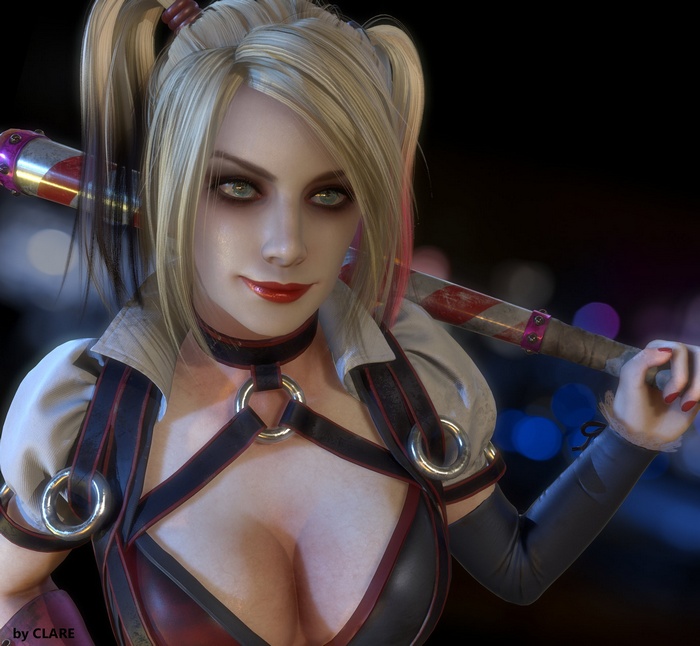 Harley Quinn holding a baseball bat