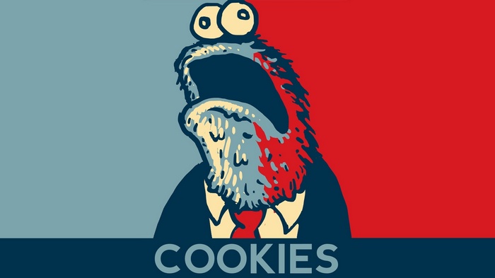 Cookie Monster in Obama Hope Poster Style