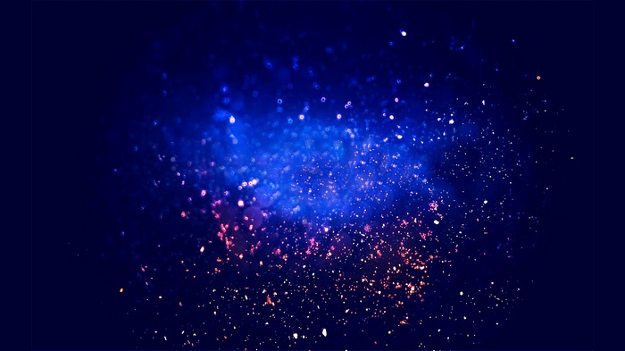 Abstract blue and pink glitter particles
