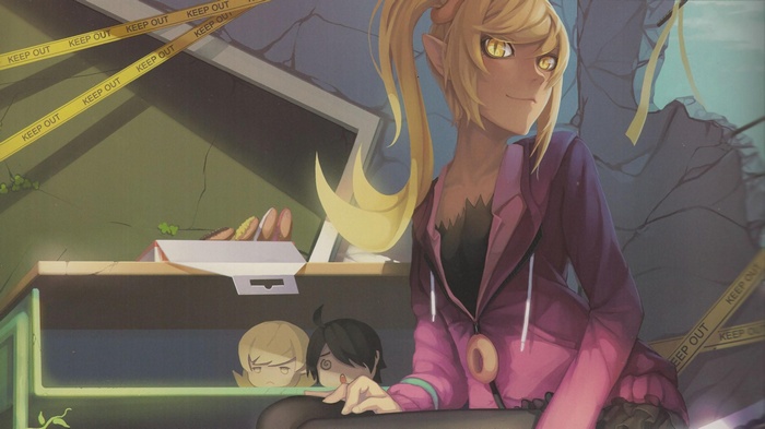 Oshino Shinobu and friends in Monogatari Series
