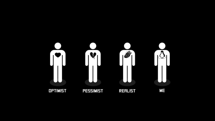 Optimist, Pessimist, Realist, and Me with Tux