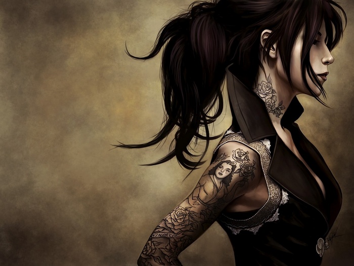 Kat Von D with Tattoos