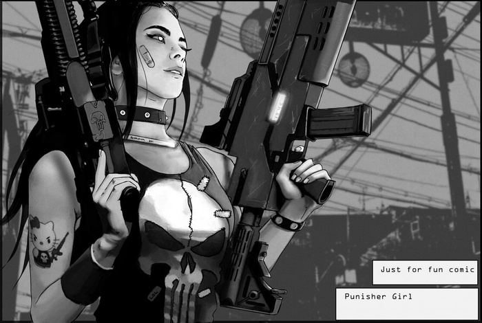 Punisher Girl with Guns